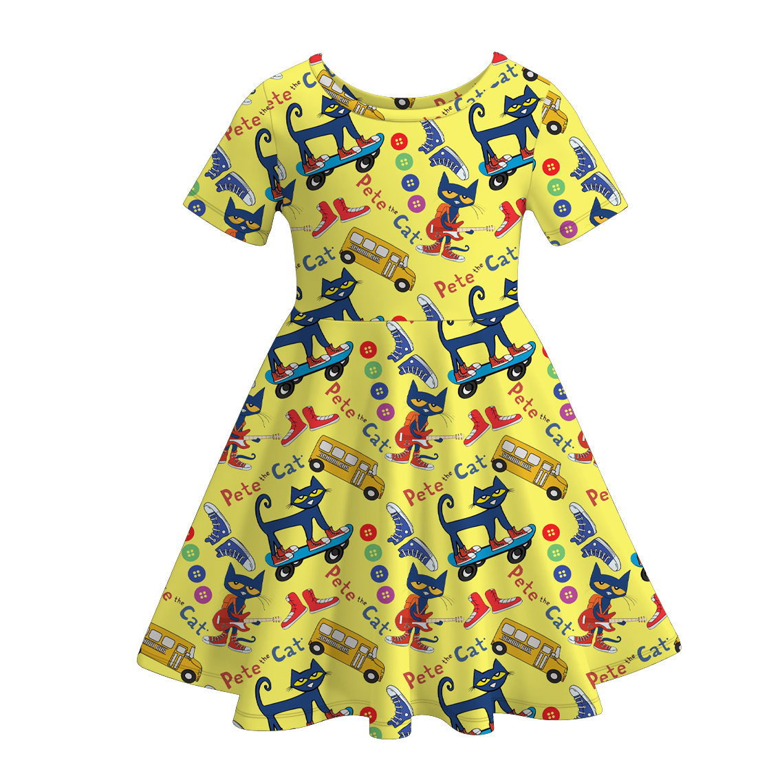 (Pre Order)Girls Fall Cartoon Print Dress