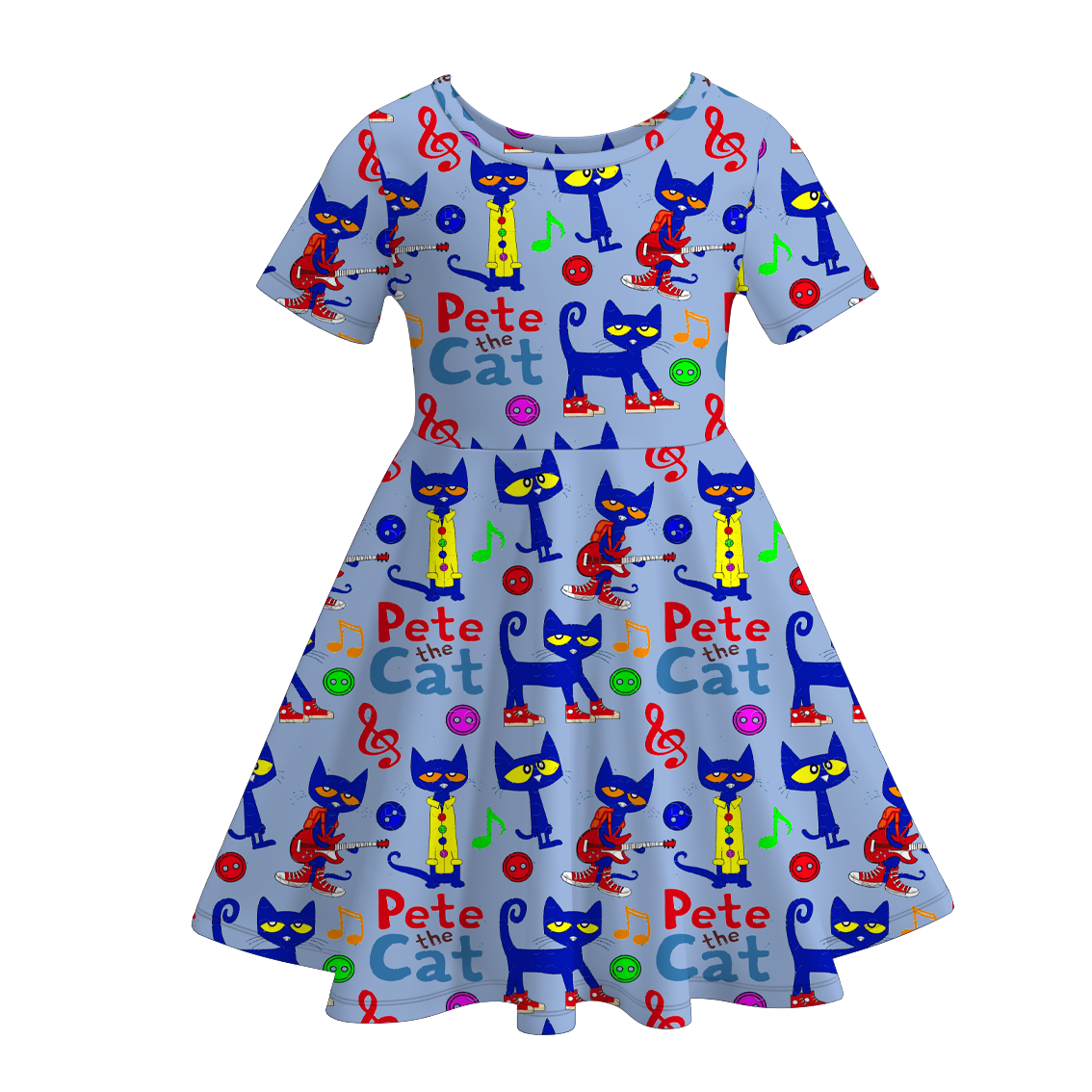 (Pre Order)Girls Fall Cartoon Print Dress