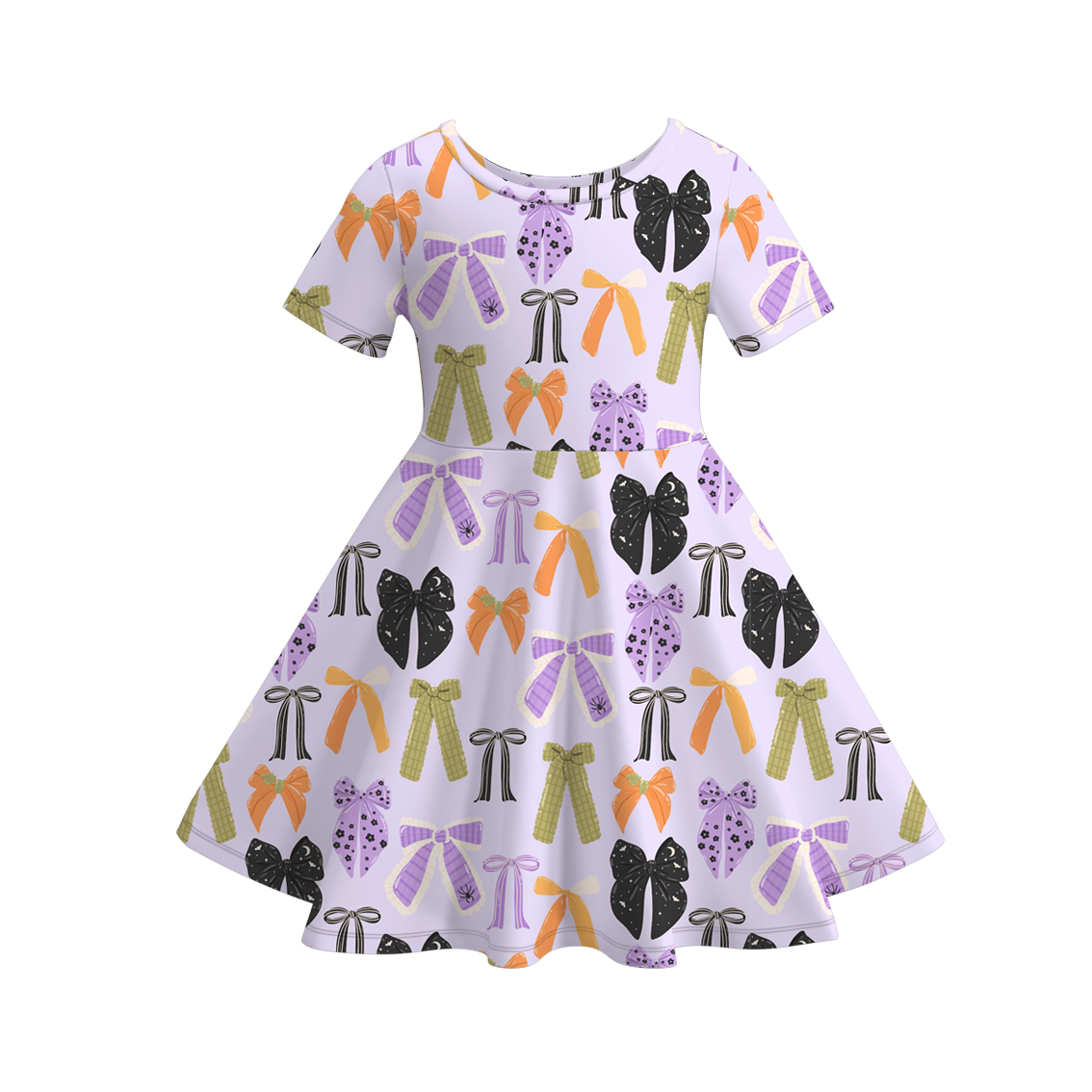 (Pre Order)Family Halloween Bow Print Dress,Set&Top