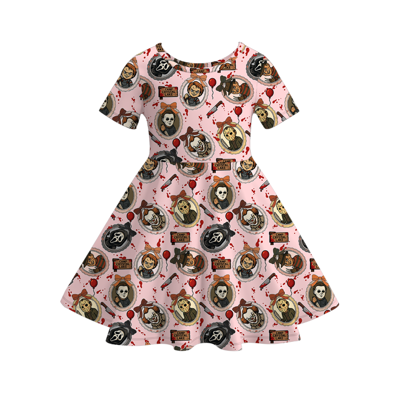 (Pre Order)Family Halloween Cartoon Print Dress,Set&Romper