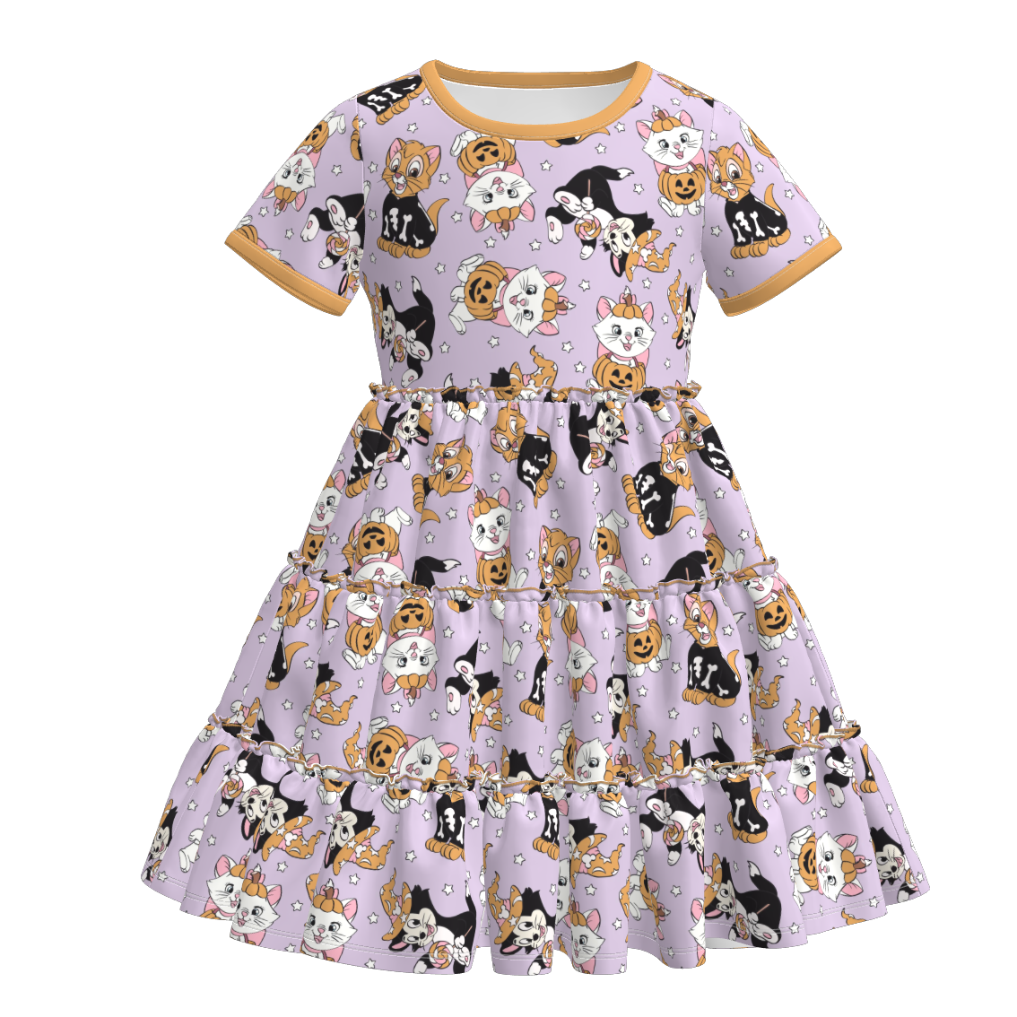 (Pre Order)Family Halloween Cartoon Print Dress,Set&Romper