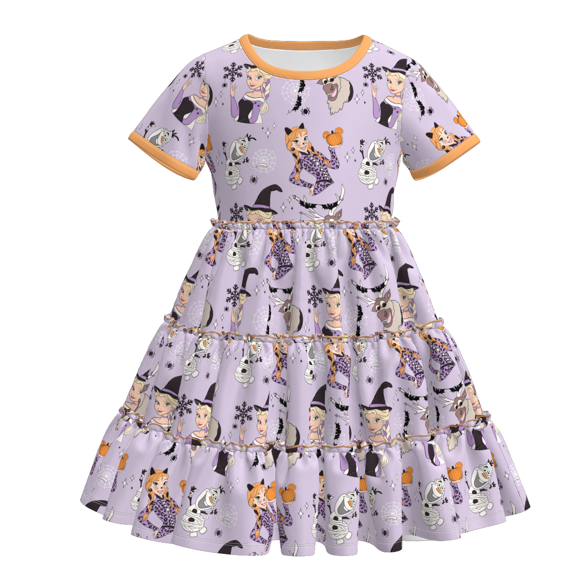 (Pre Order)Family Halloween Princess Print Dress,Set&Romper