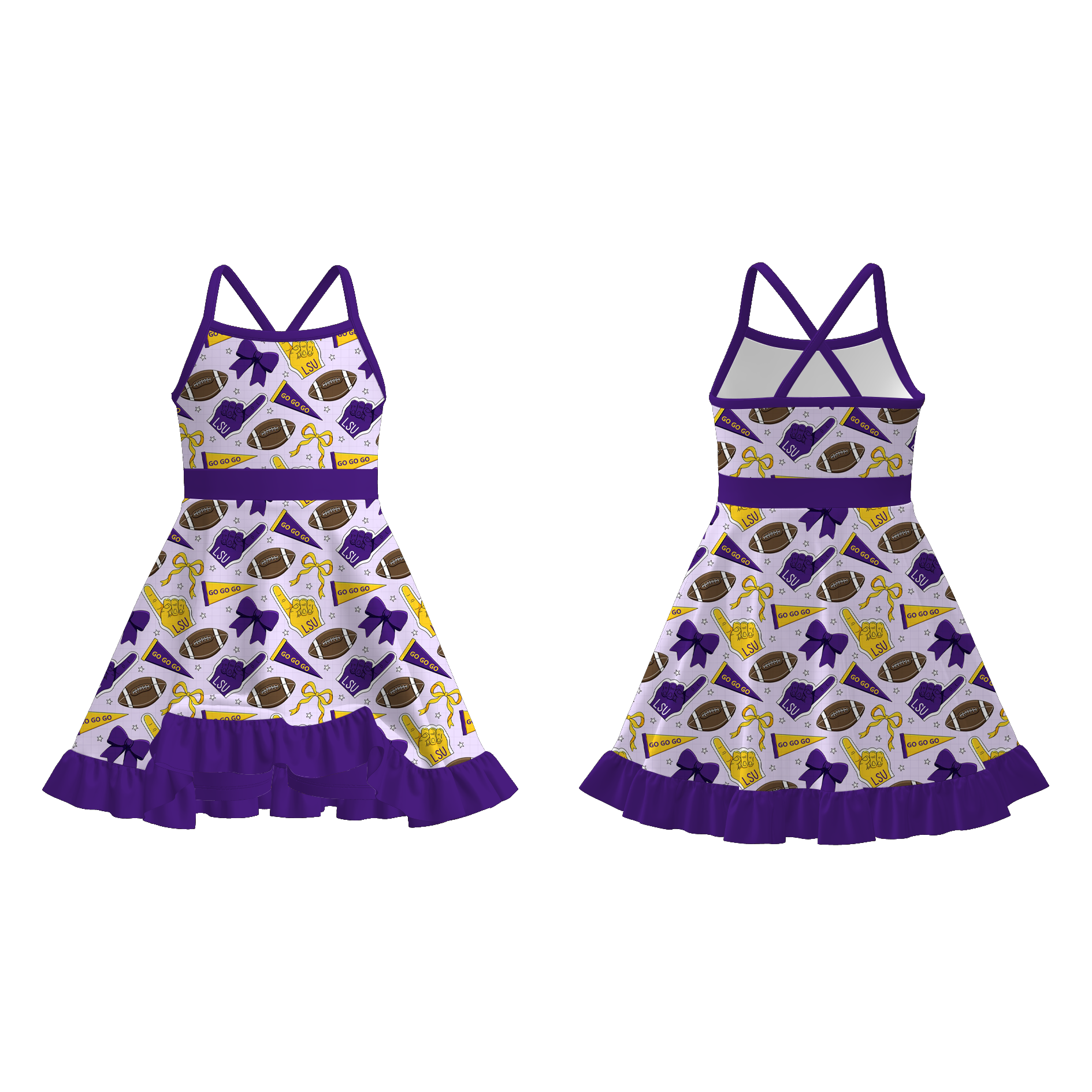 (Pre Order)Girls Summer Football Print Skort Set