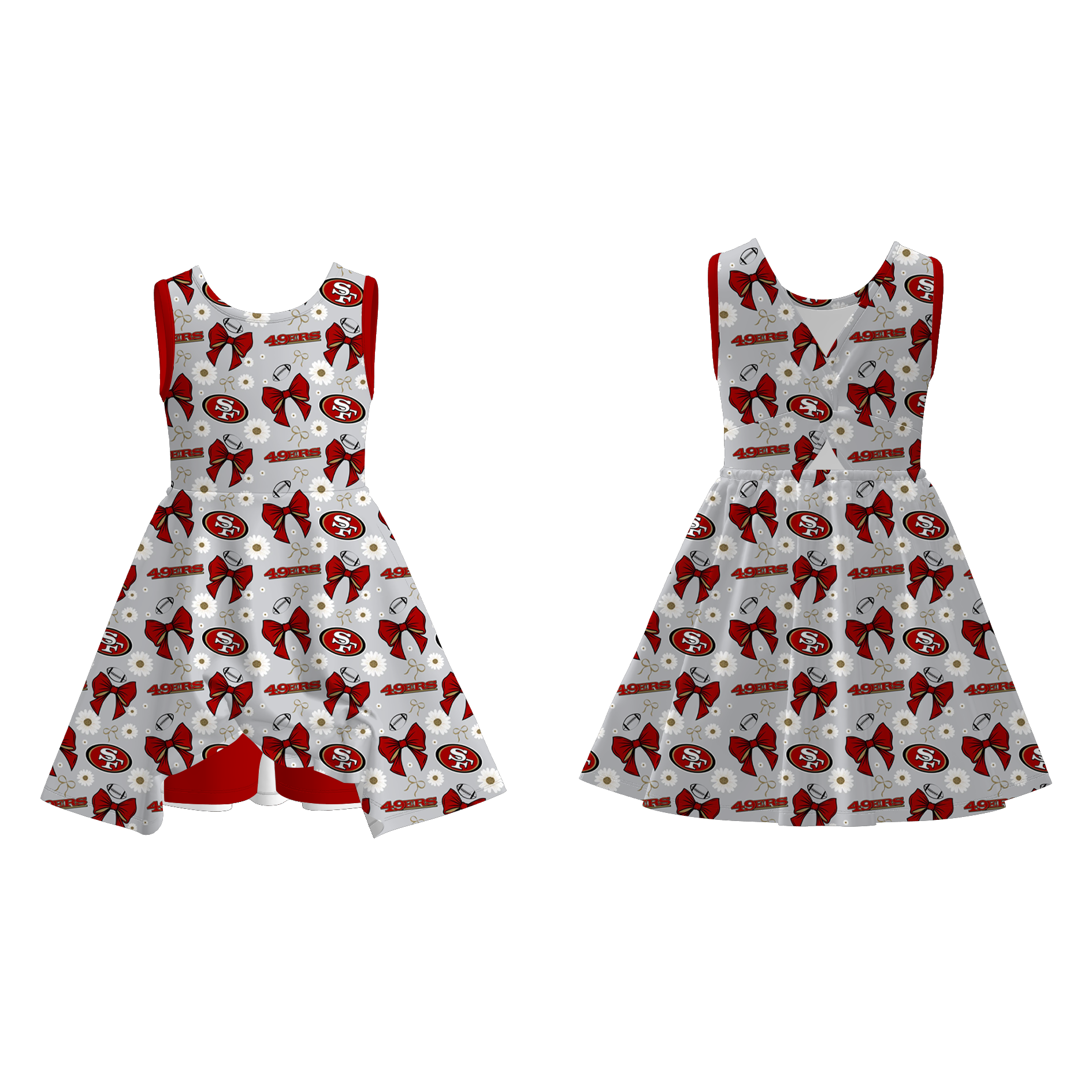 (Pre Order)Girls Summer Football Print Skort Set