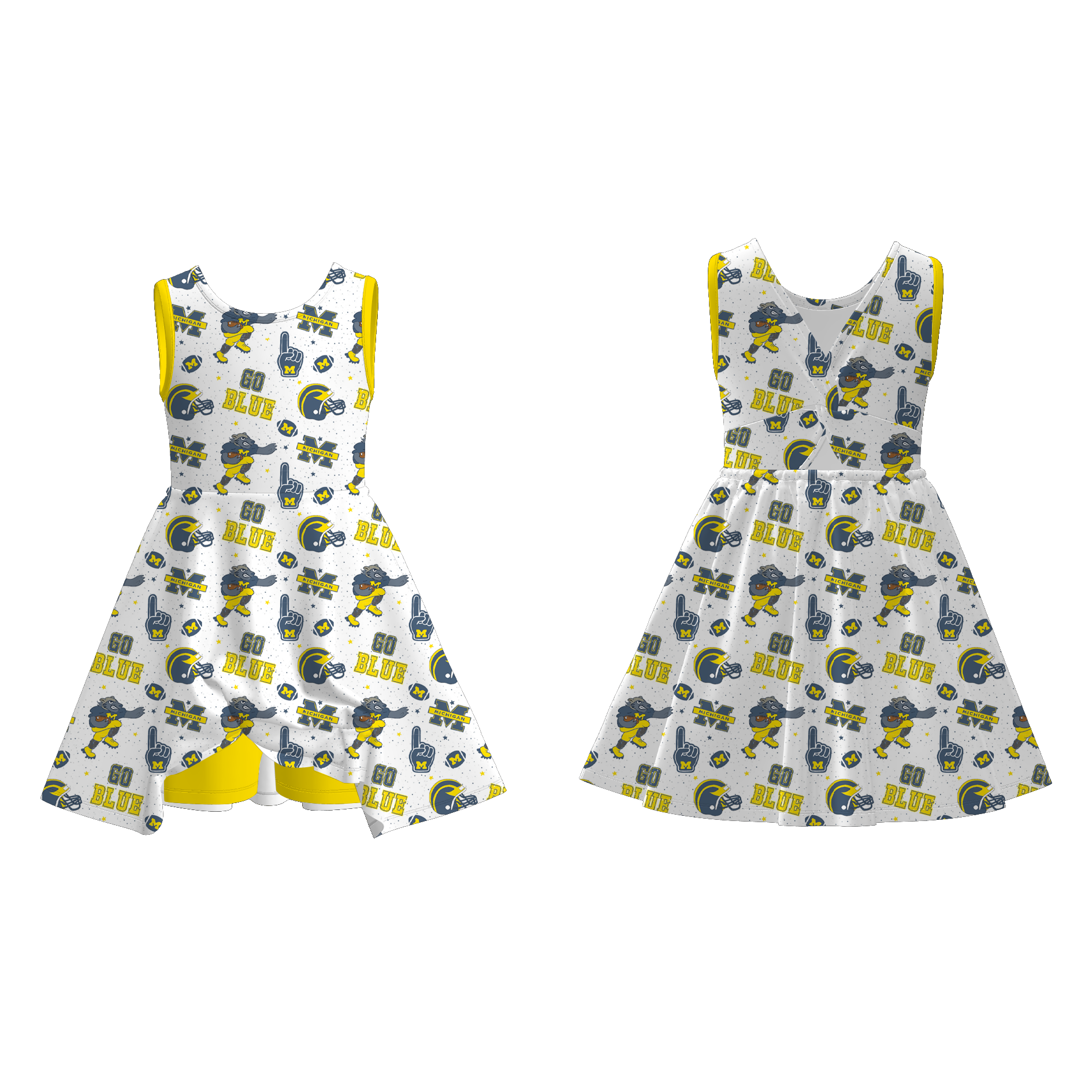 (Pre Order)Girls Summer Football Print Skort Set
