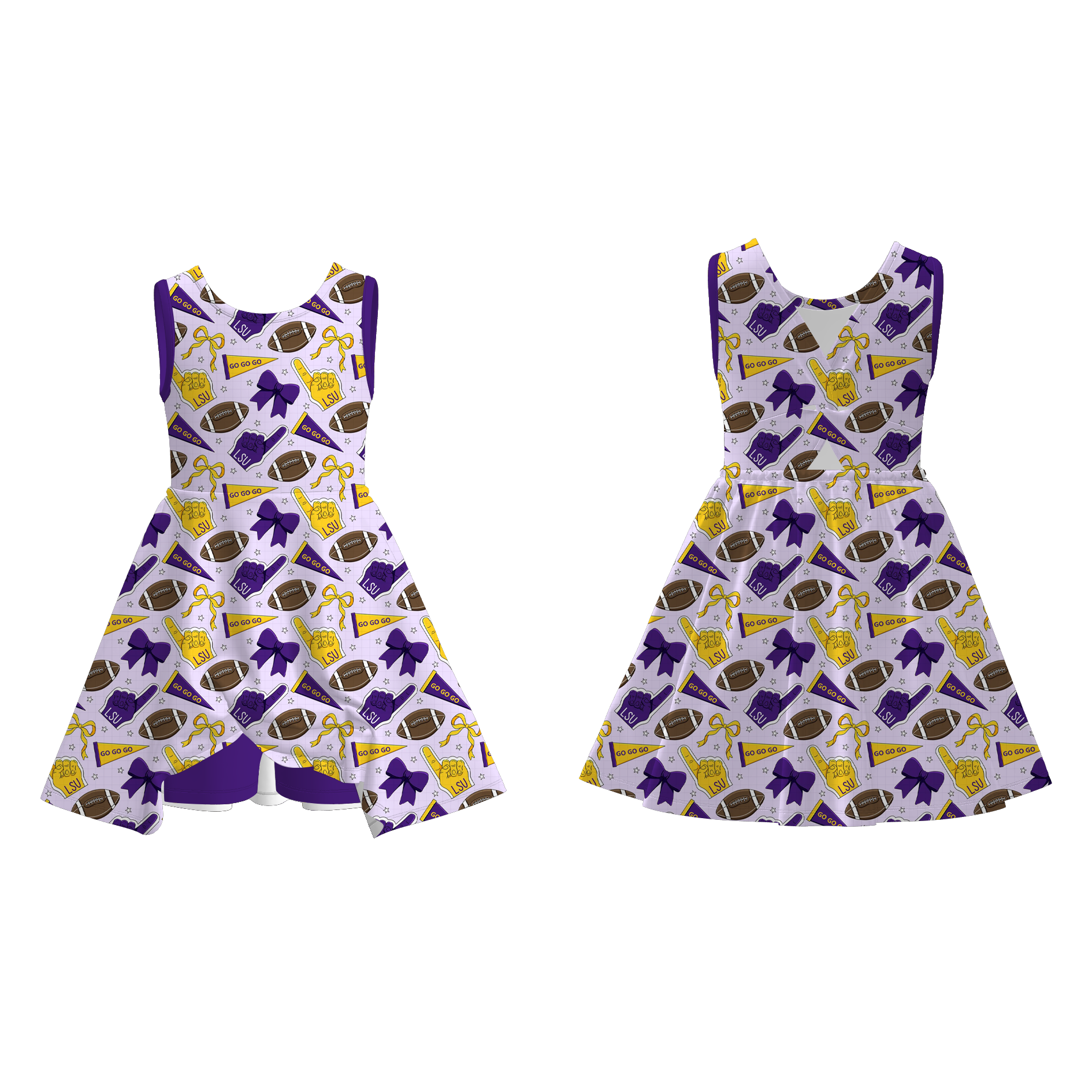 (Pre Order)Girls Summer Football Print Skort Set