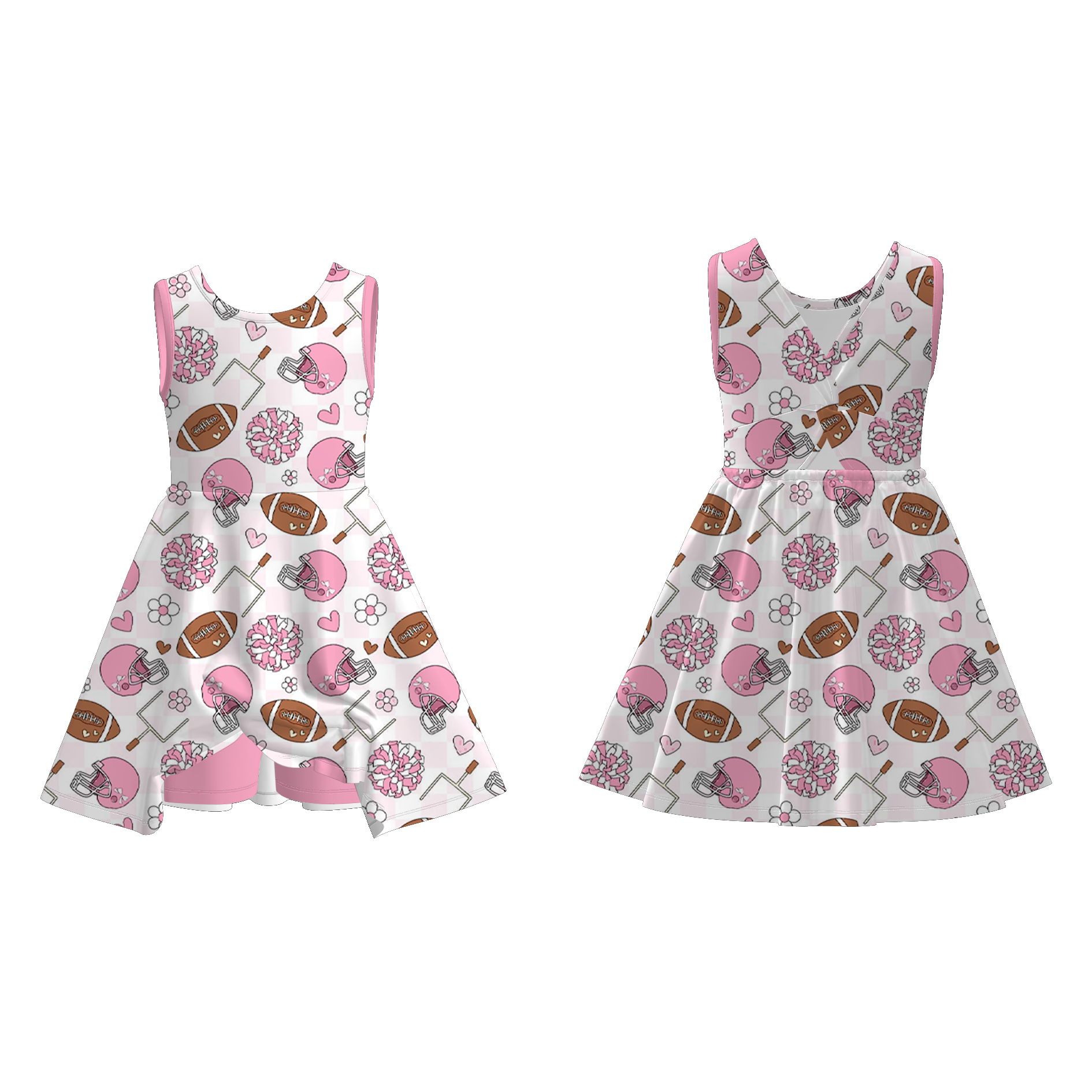 (Pre Order)Girls Summer Football Print Skort Set