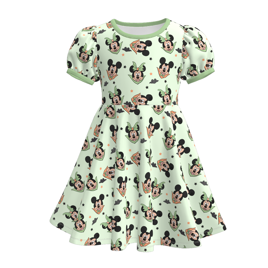 (Pre Order)Family Halloween Cartoon Print Dress,Set&Romper