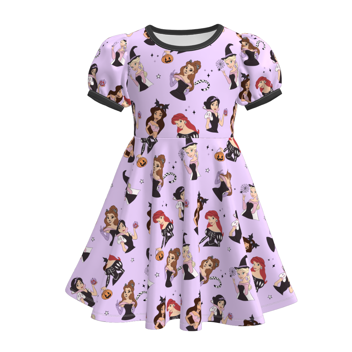 (Pre Order)Family Halloween Princess Print Dress,Set&Romper
