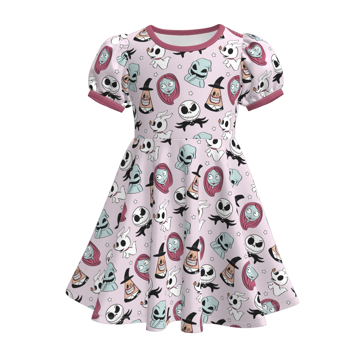(Pre Order)Family Halloween Cartoon Print Dress,Set&Romper