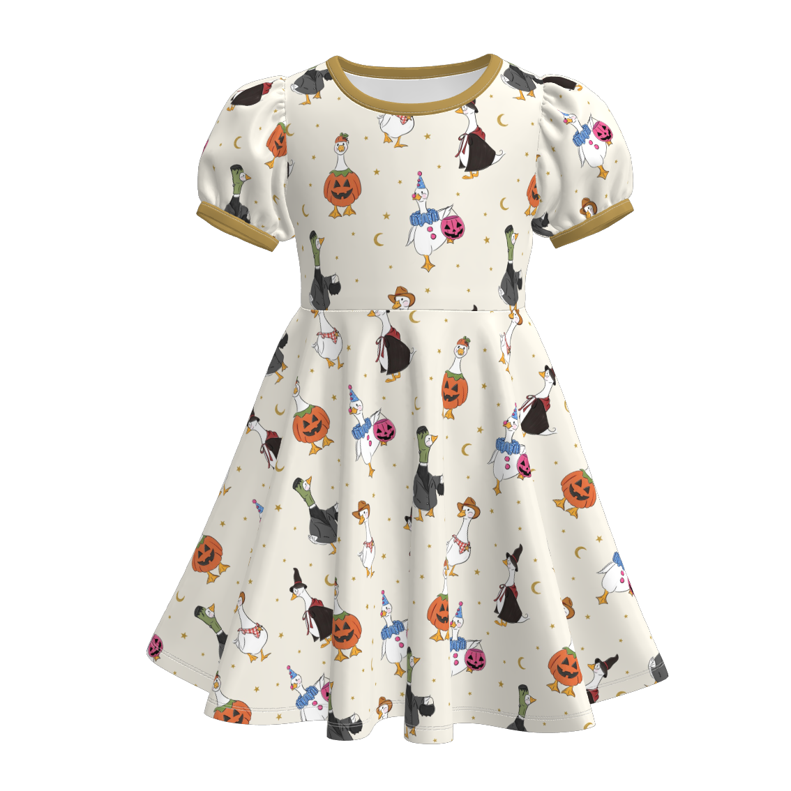 (Pre Order)Family Halloween Cartoon Print Dress,Set&Romper
