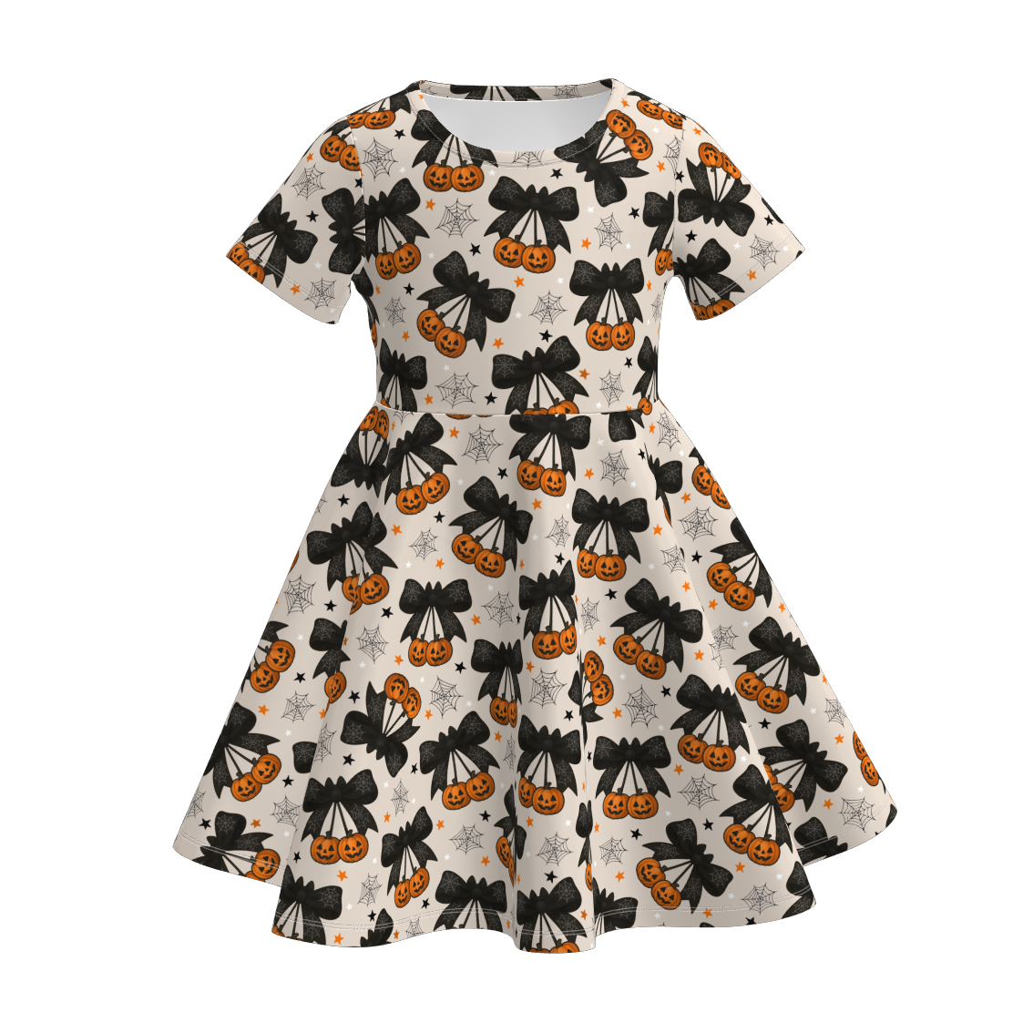 (Pre Order)Girls Halloween Cartoon Print Dress
