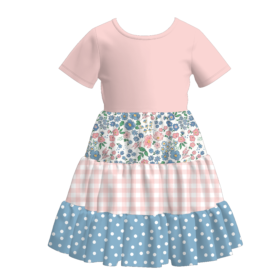 (Pre Order)Girls Fall Print Gored Dress