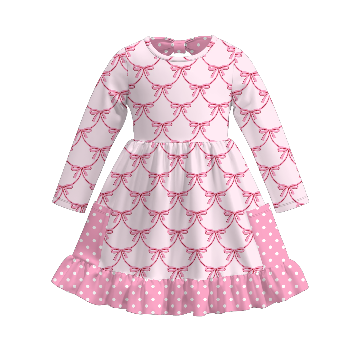 (Pre Order)Girls Fall&Christmas Print Dress