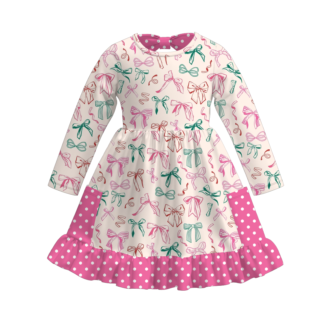 (Pre Order)Girls Fall&Christmas Print Dress