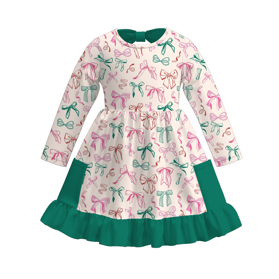 (Pre Order)Girls Fall&Christmas Print Dress