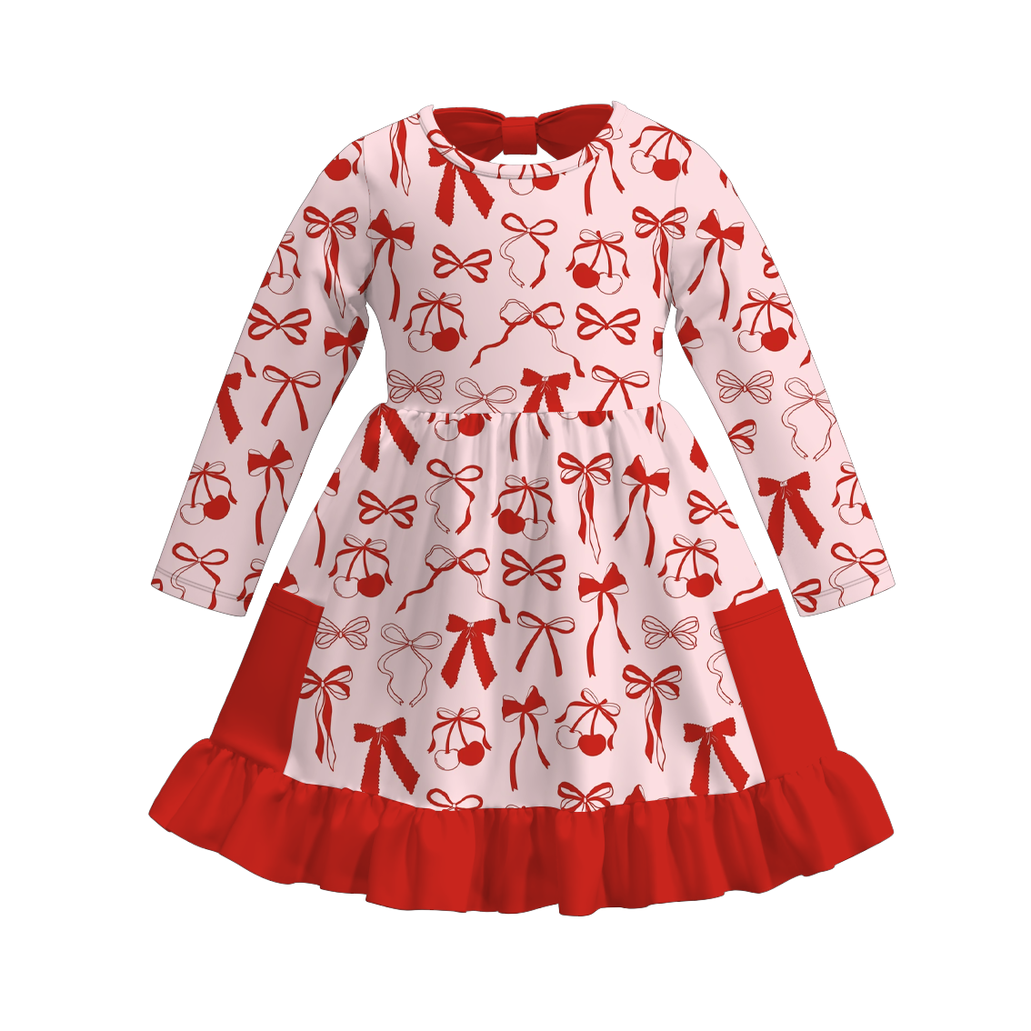 (Pre Order)Girls Fall&Christmas Print Dress