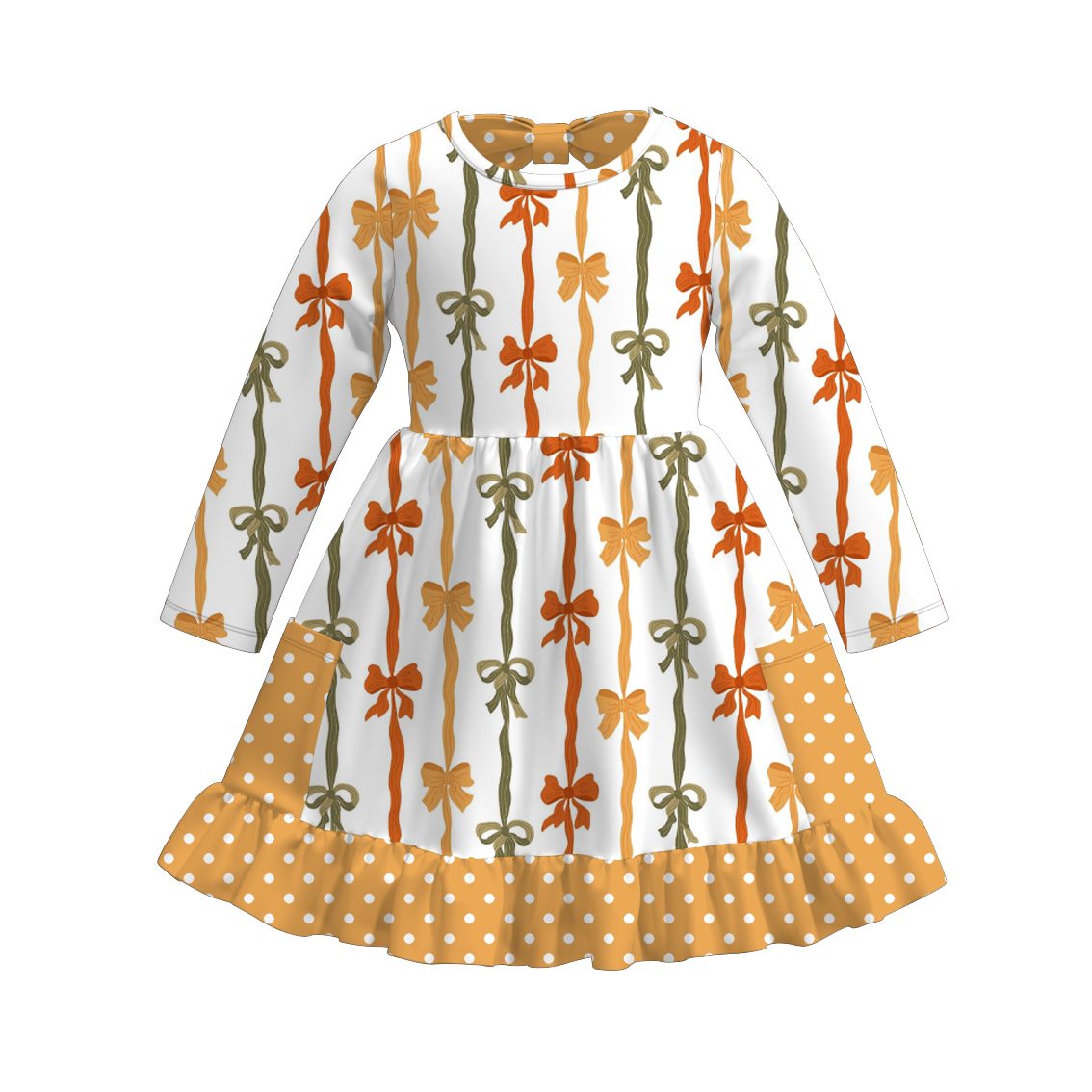 (Pre Order)Girls Fall&Christmas Print Dress