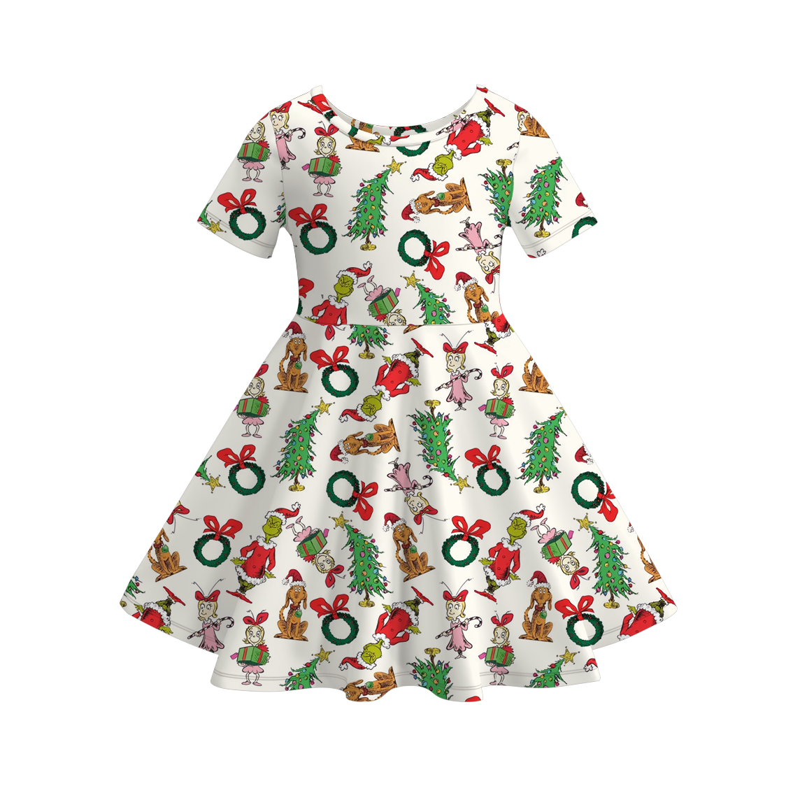 (Pre Order)Family Christmas Cartoon Print Dress,Pajamas&Top