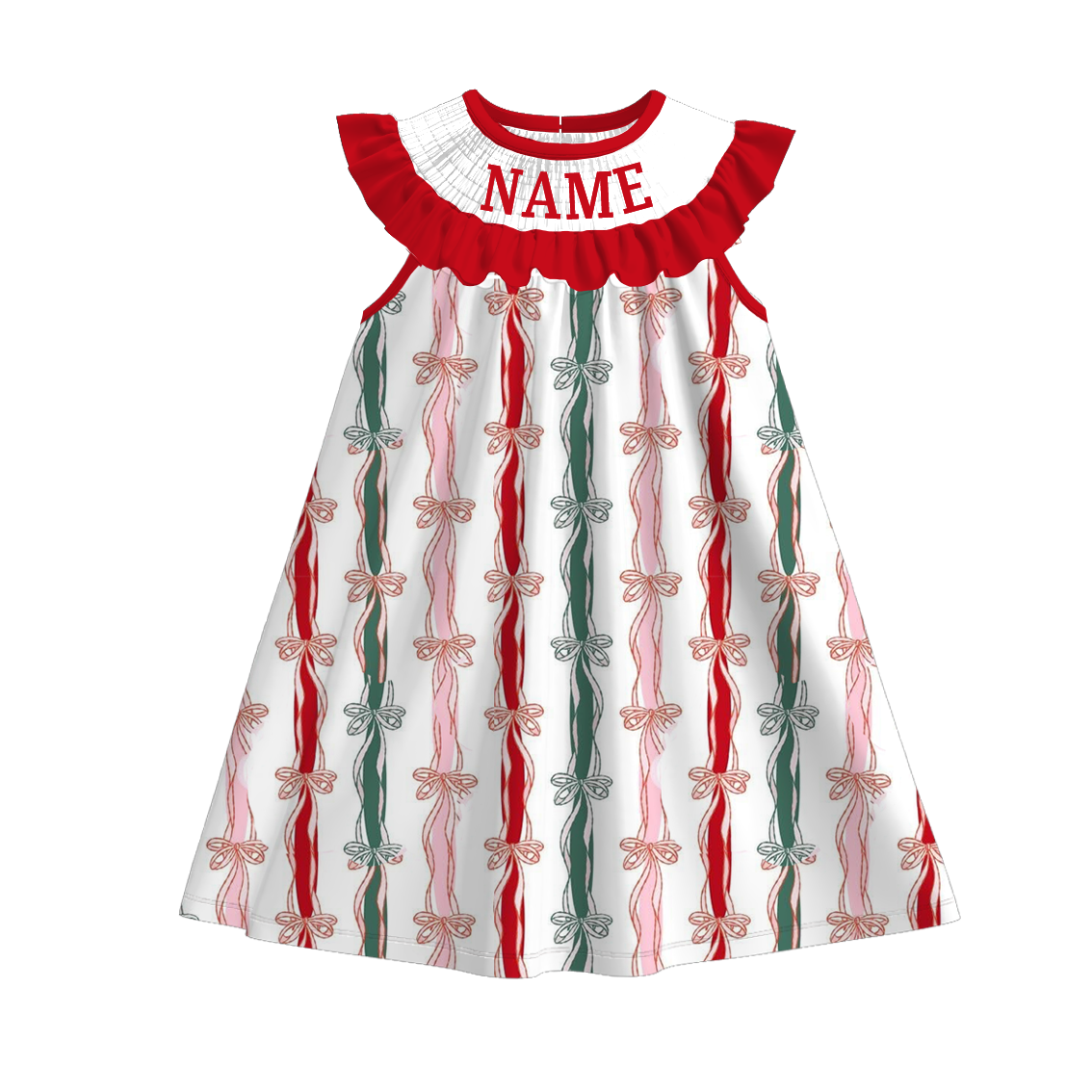 (Pre Order)Family Christmas Embroidery Smocked Dress&Romper