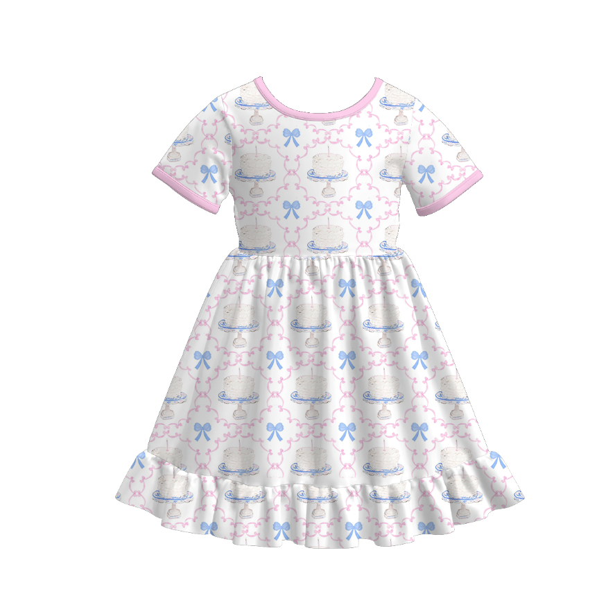 (Pre Order)Girls Summer Birthday Print Dress