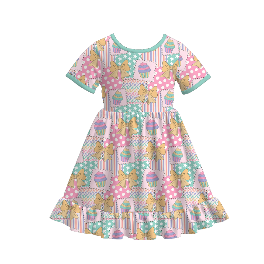 (Pre Order)Girls Summer Birthday Print Dress