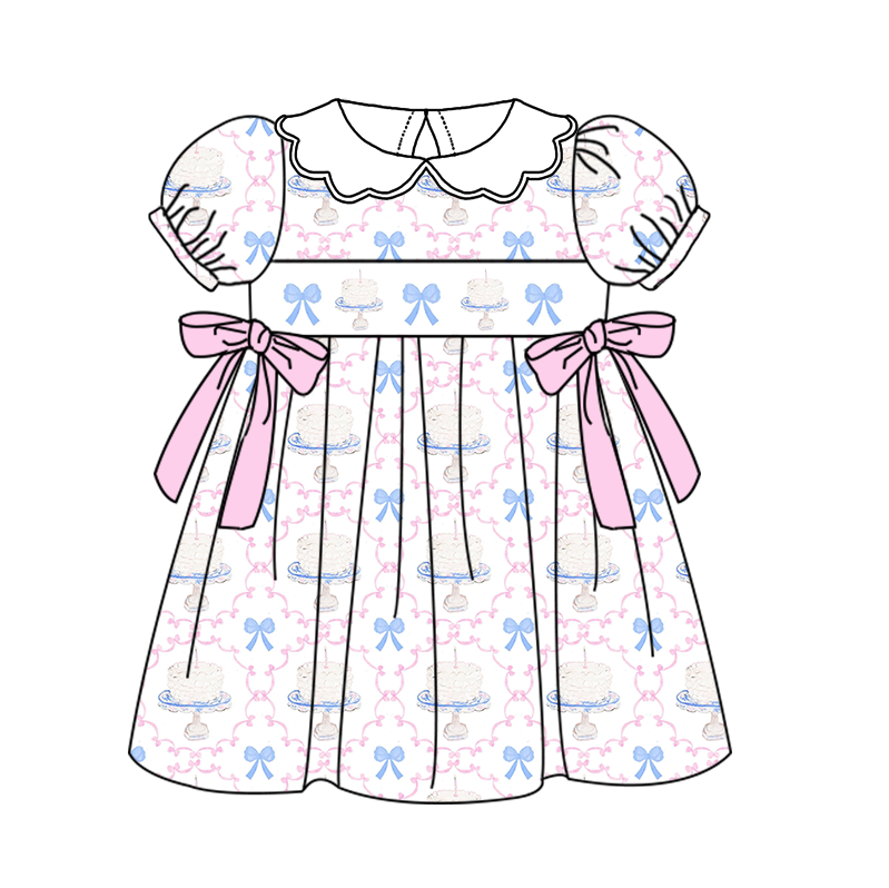 (Pre Order)Sibling Birthday Embroidery Smocked Dress,Romper&Shorts Set