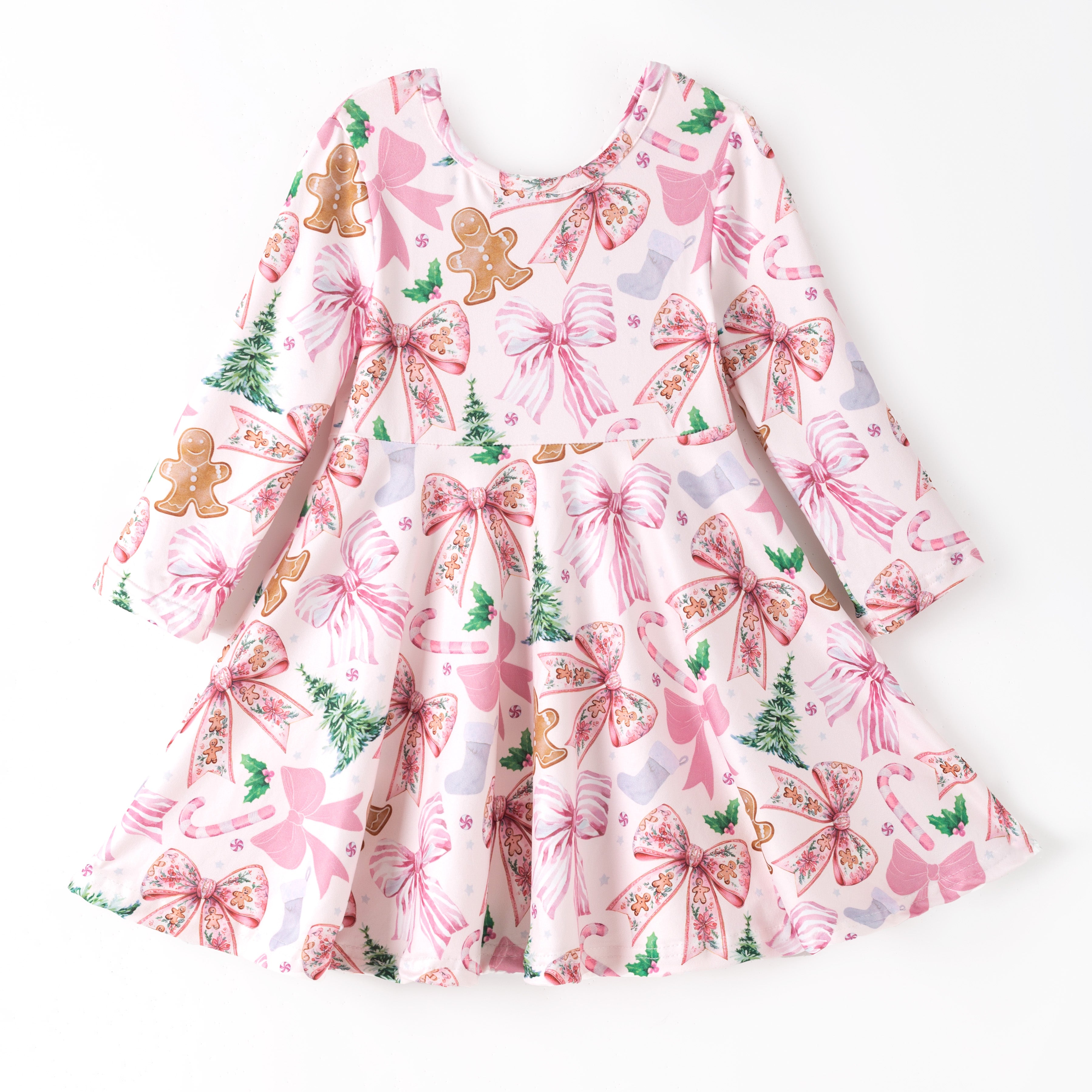(Pre Order,Prepack Zone)Girls Christmas Print Dress