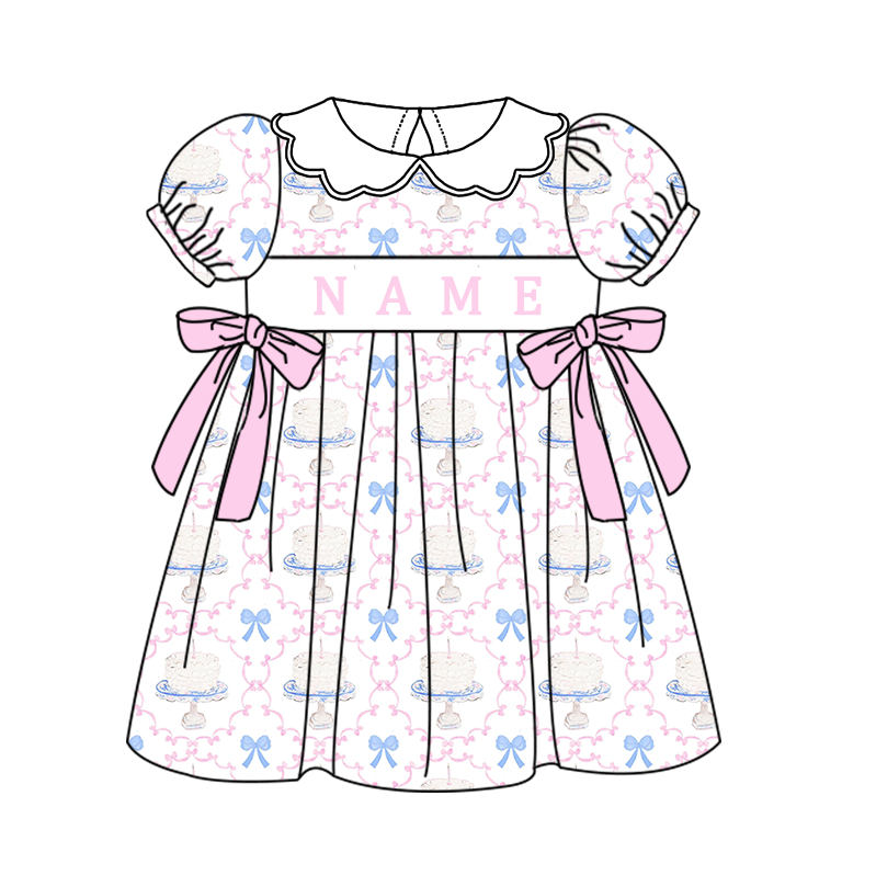 (Pre Order)Sibling Birthday Embroidery Smocked Dress,Romper&Shorts Set