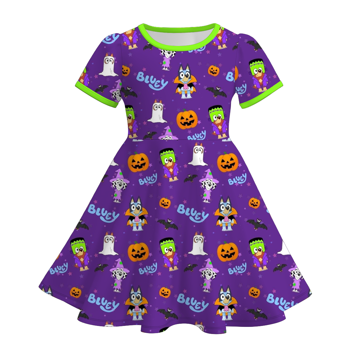 (Pre Order)Girls Halloween Cartoon Print Dress