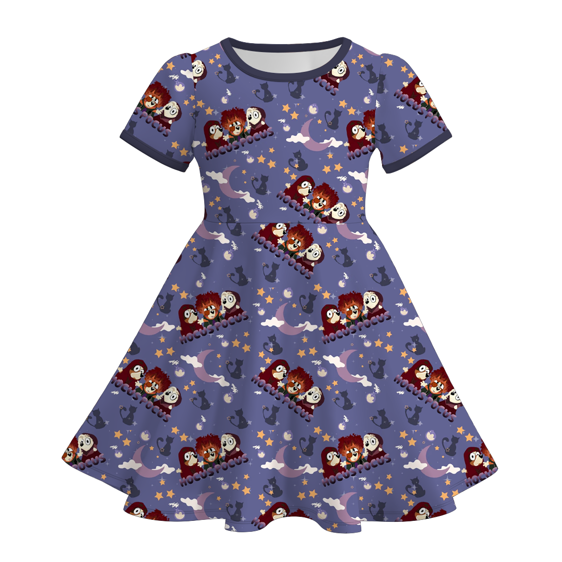 (Pre Order)Girls Halloween Cartoon Print Dress
