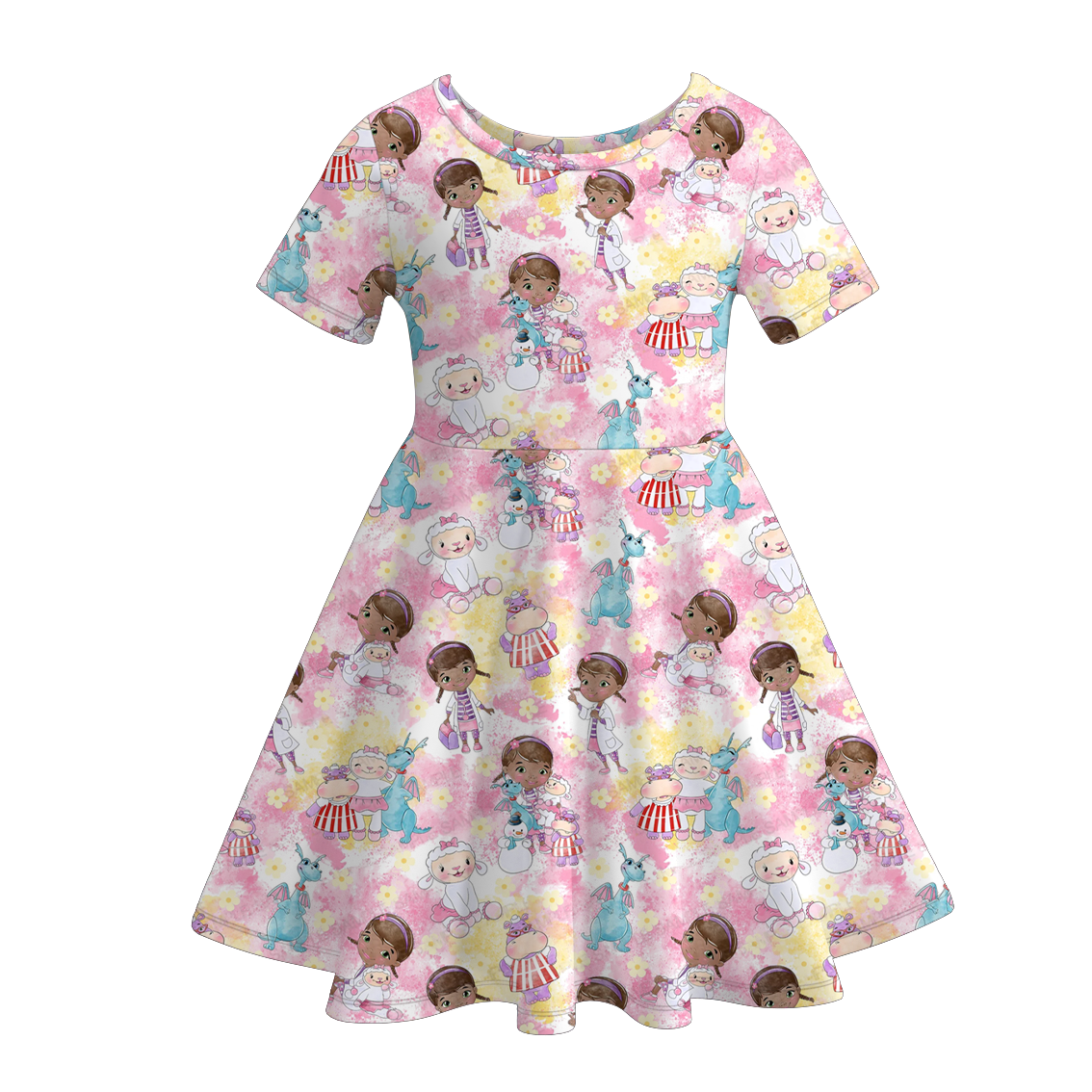 (Pre Order)Girls Summer Cartoon Print Dress