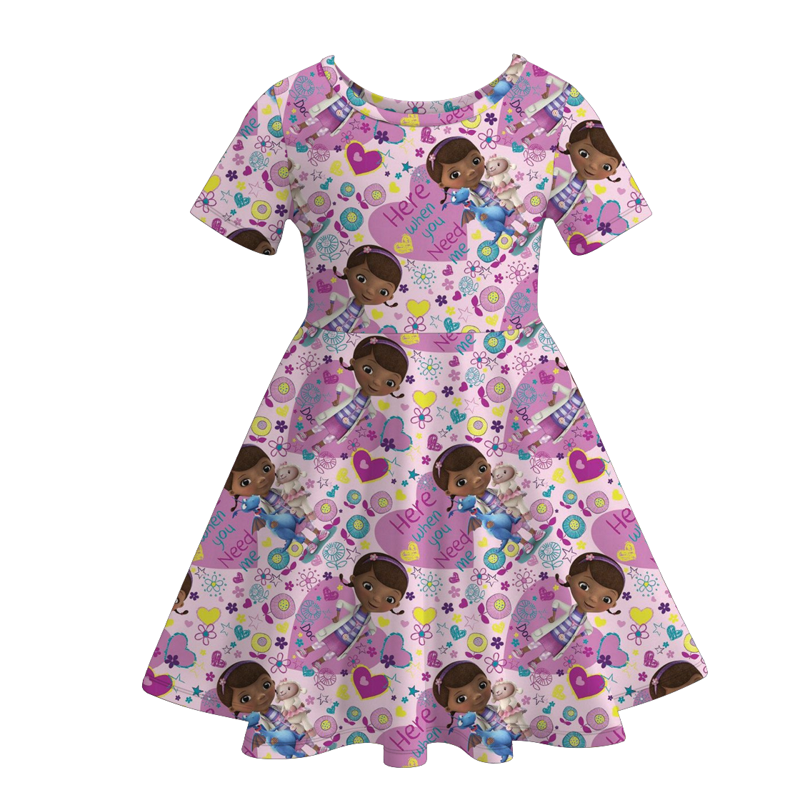 (Pre Order)Girls Summer Cartoon Print Dress
