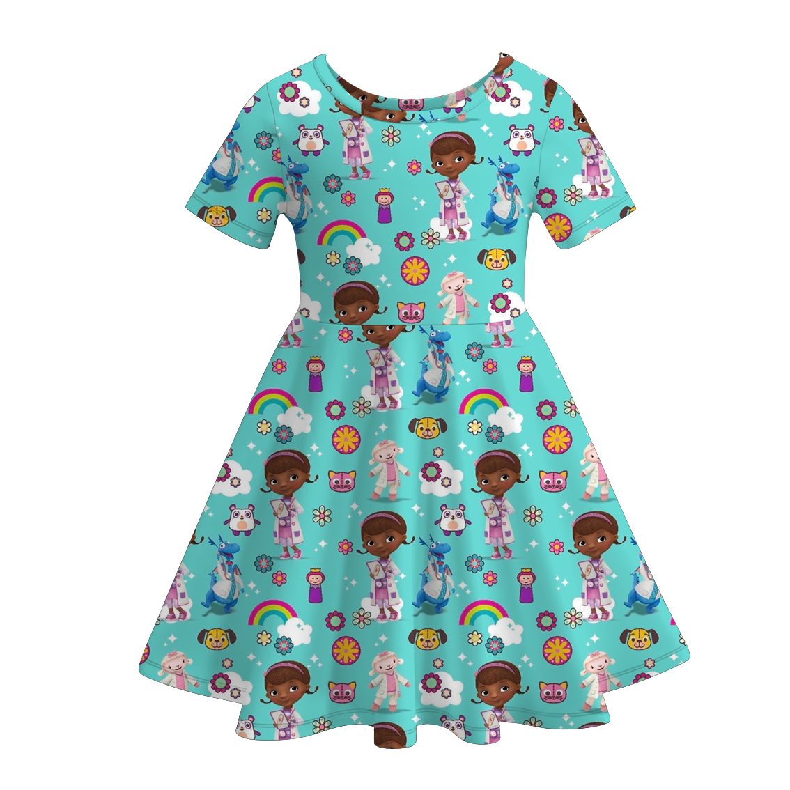 (Pre Order)Girls Summer Cartoon Print Dress