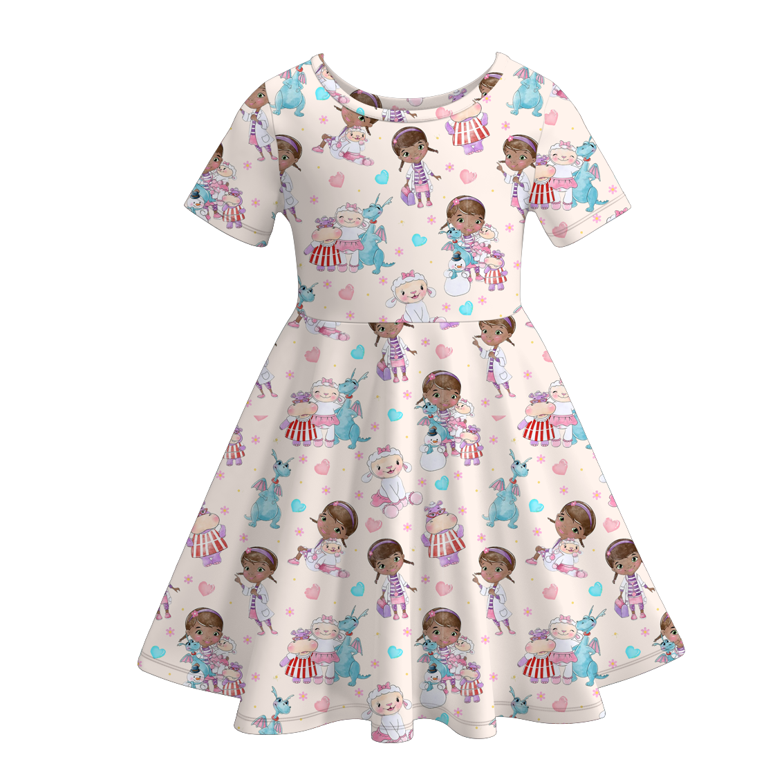 (Pre Order)Girls Summer Cartoon Print Dress