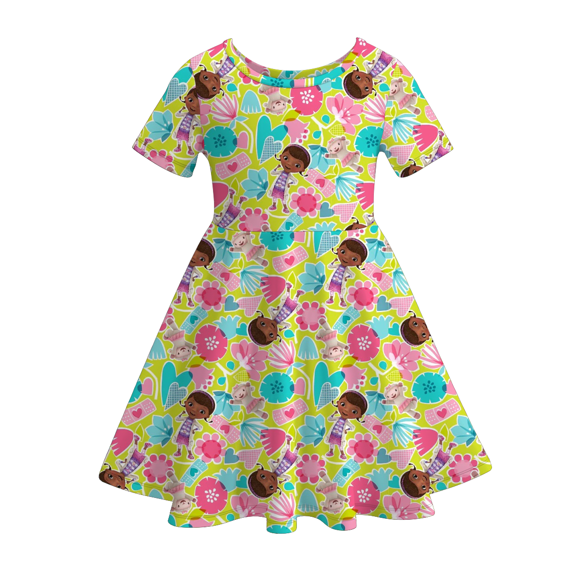 (Pre Order)Girls Summer Cartoon Print Dress