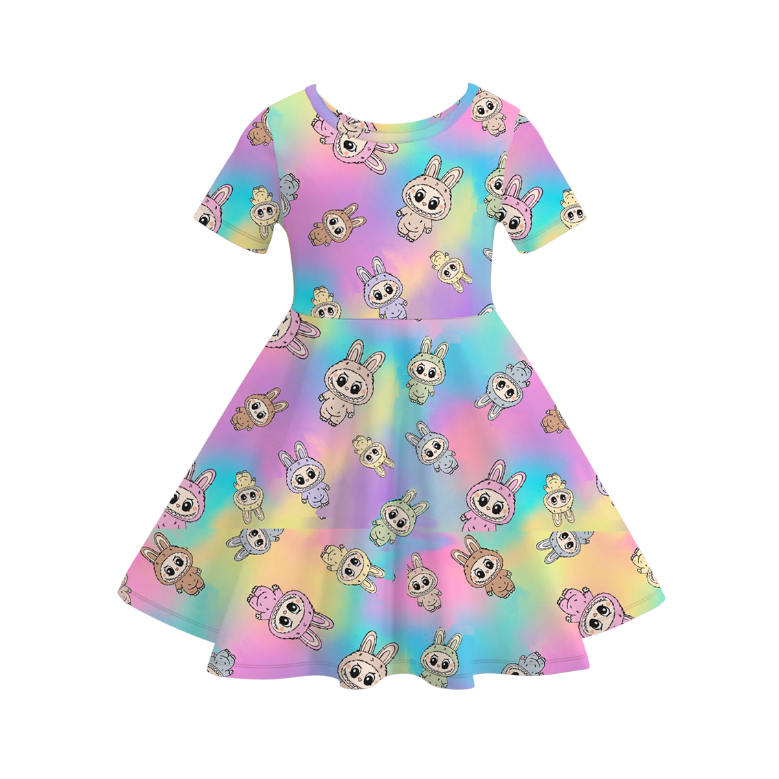 (Pre Order)Girls Summer Cartoon Print Dress