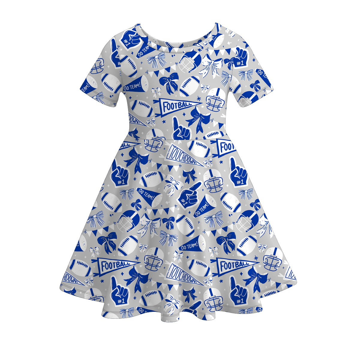 (Pre Order)Girls Summer Football Print Dress