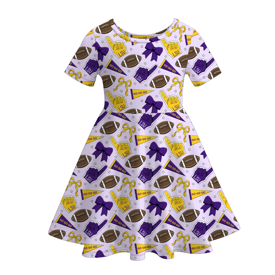 (Pre Order)Girls Summer Football Print Dress