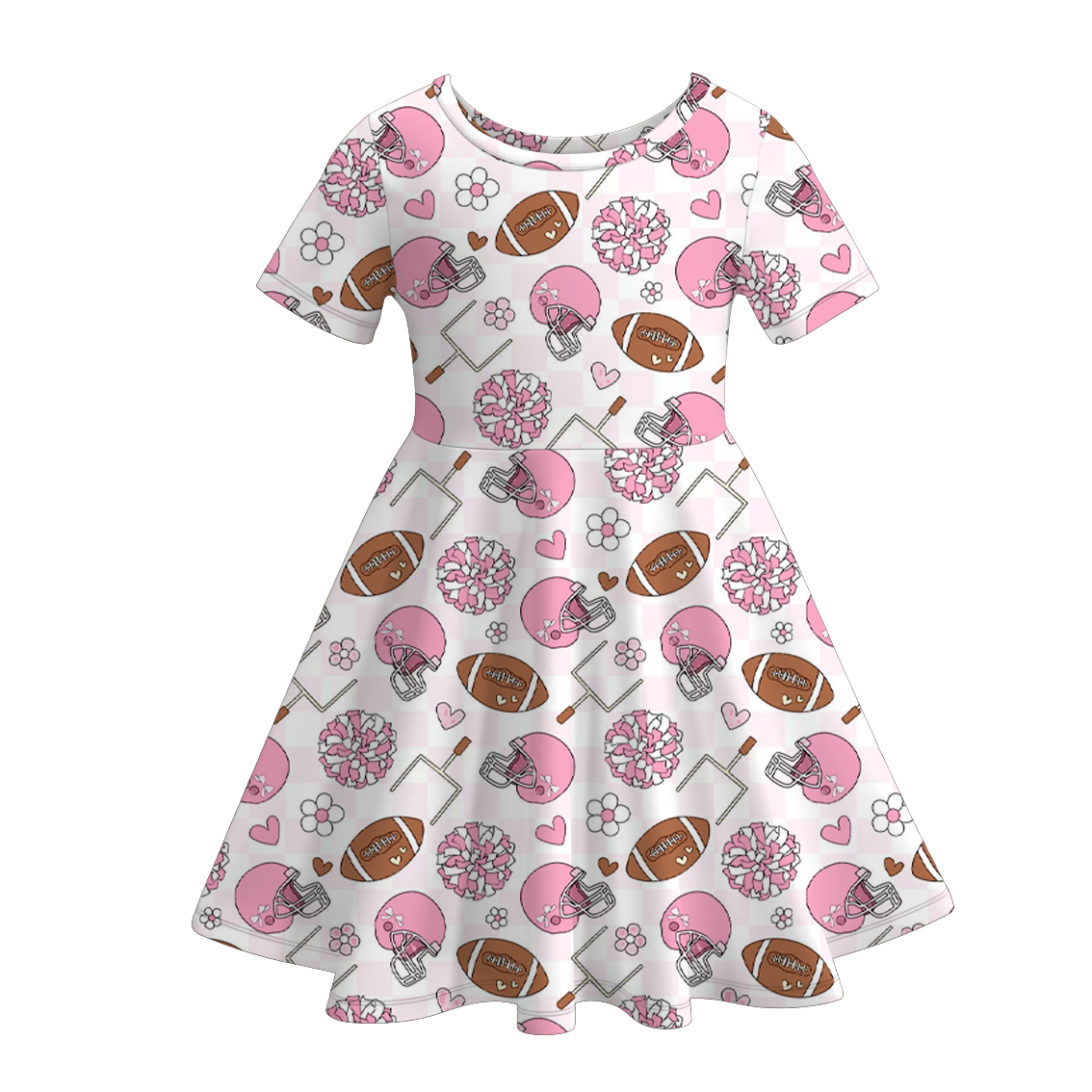 (Pre Order)Girls Summer Football Print Dress