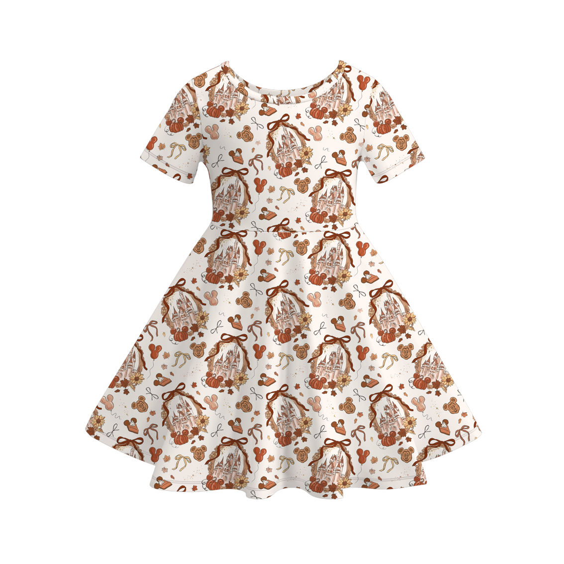 (Pre Order)Girls Fall Cartoon Print Dress