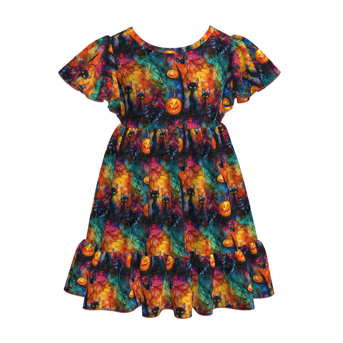 (Pre Order)Mommy and Me Halloween Print Dress