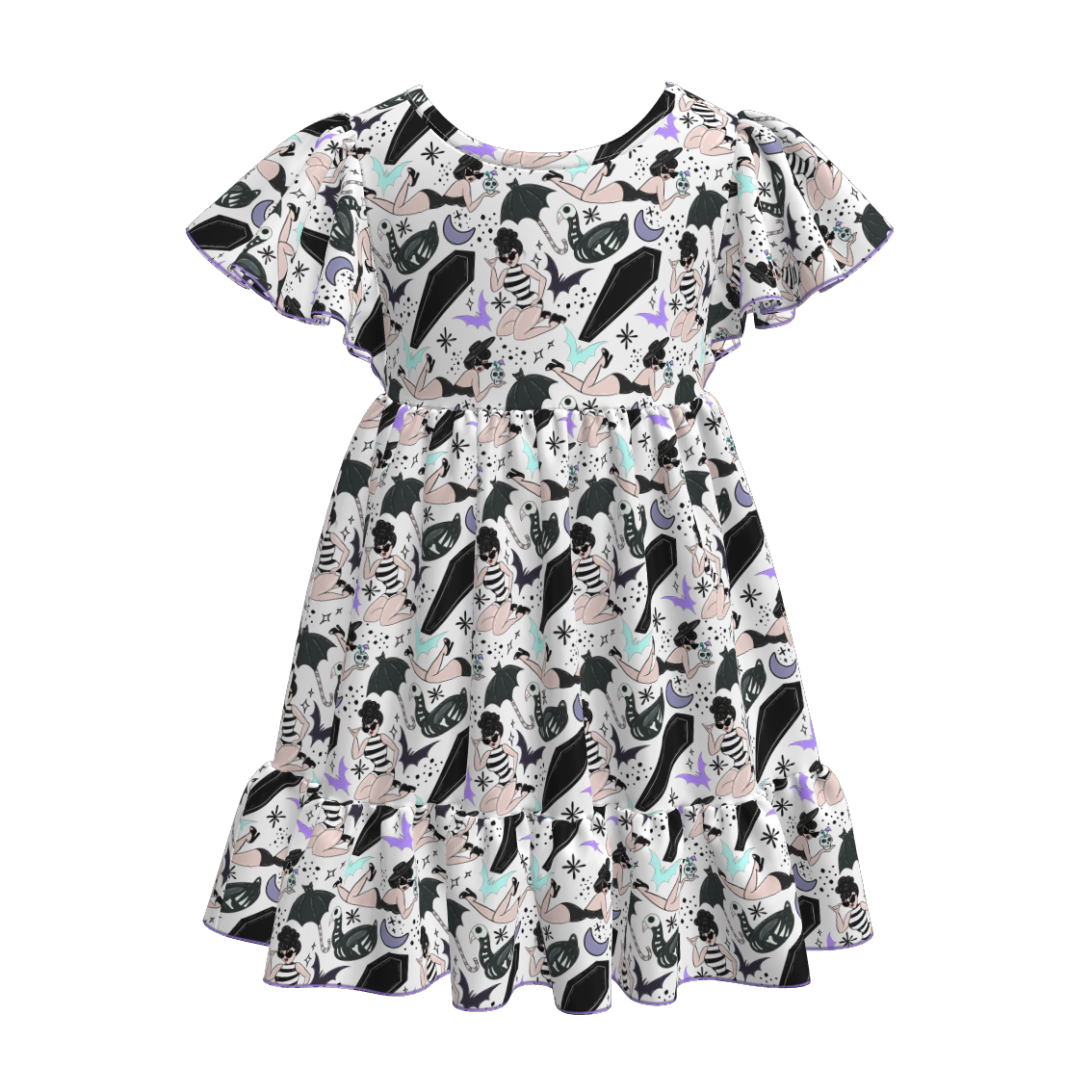 (Pre Order)Mommy and Me Halloween Print Dress