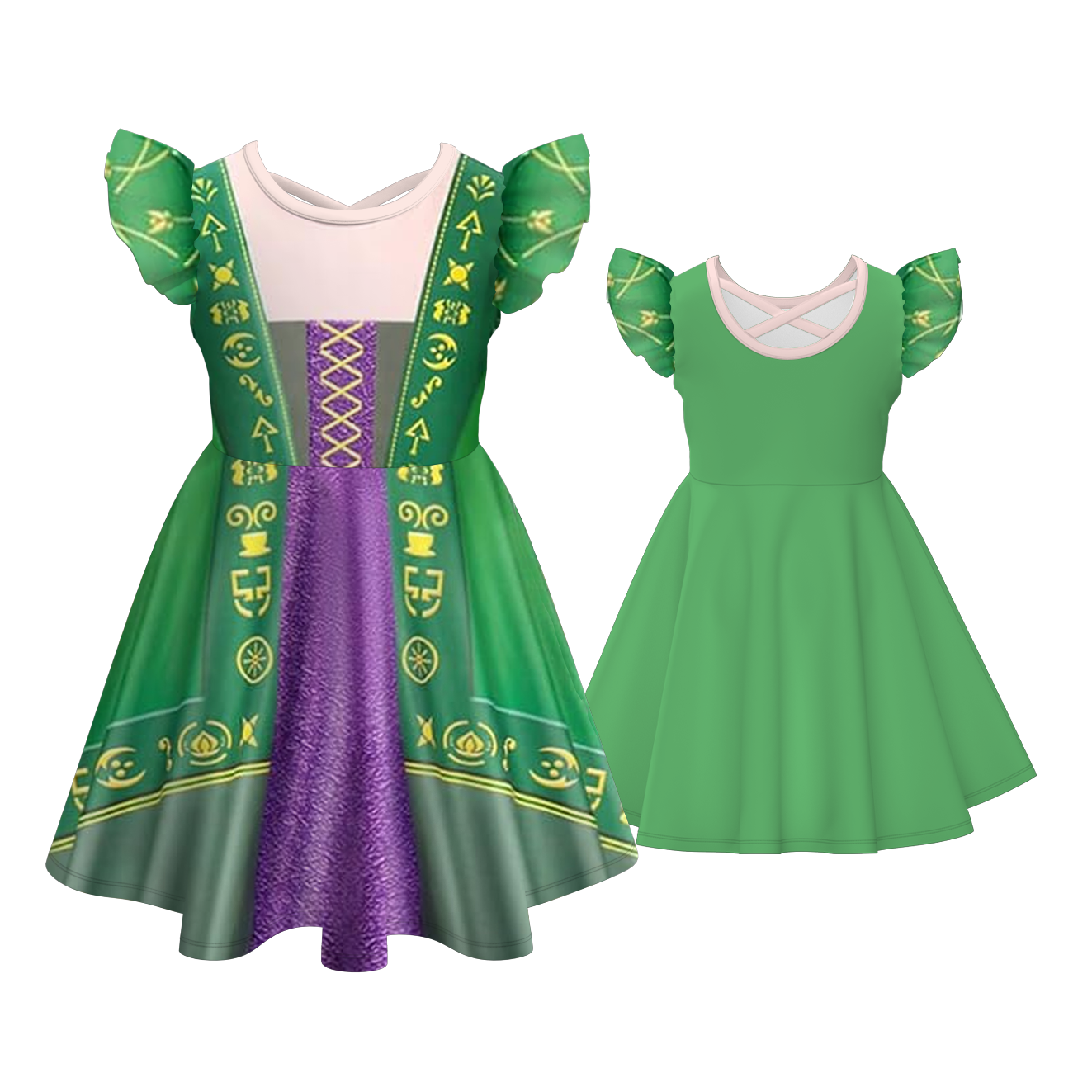 (Pre Order)Girls Halloween Cos Print Dress