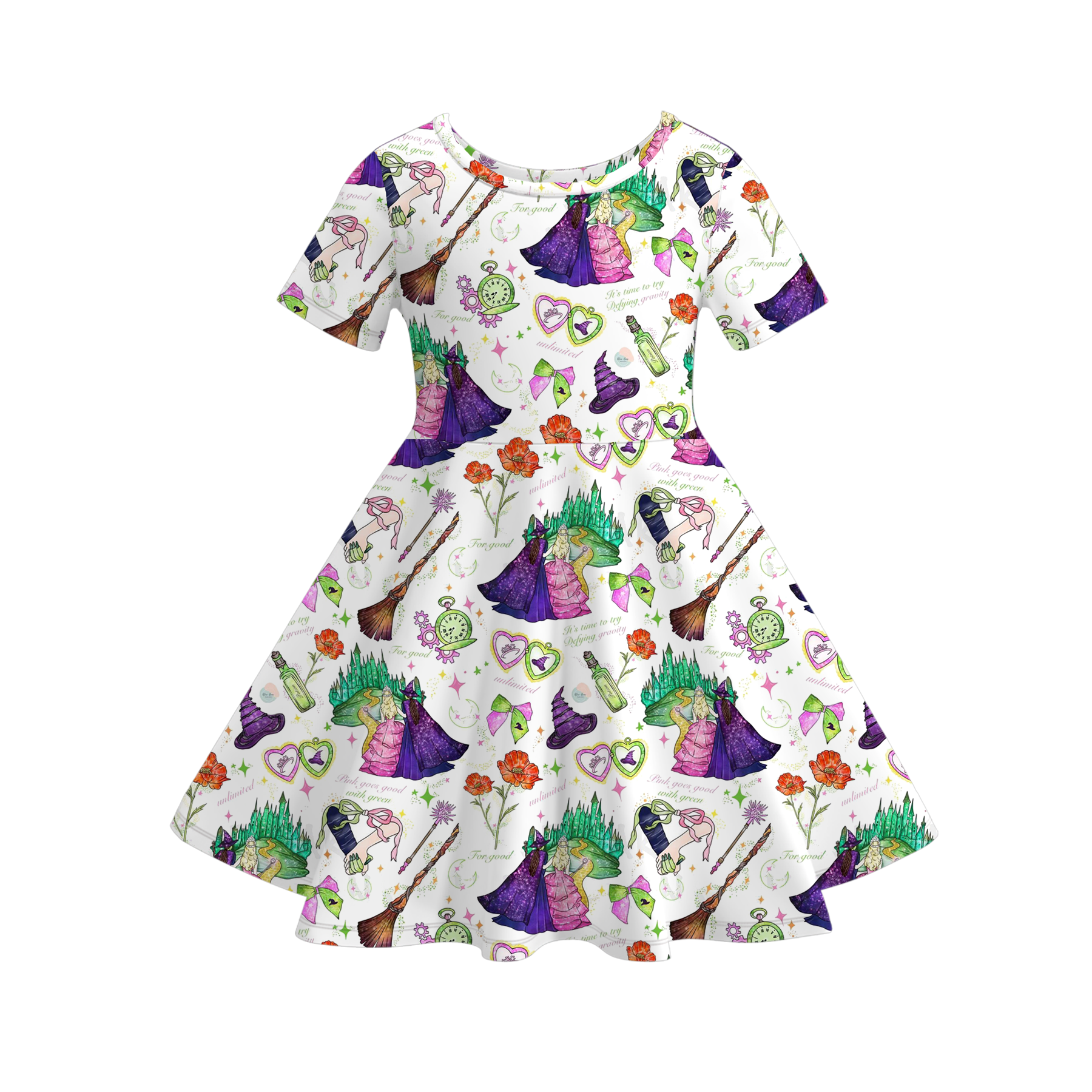 (Pre Order)Girls Halloween Cartoon Print Dress
