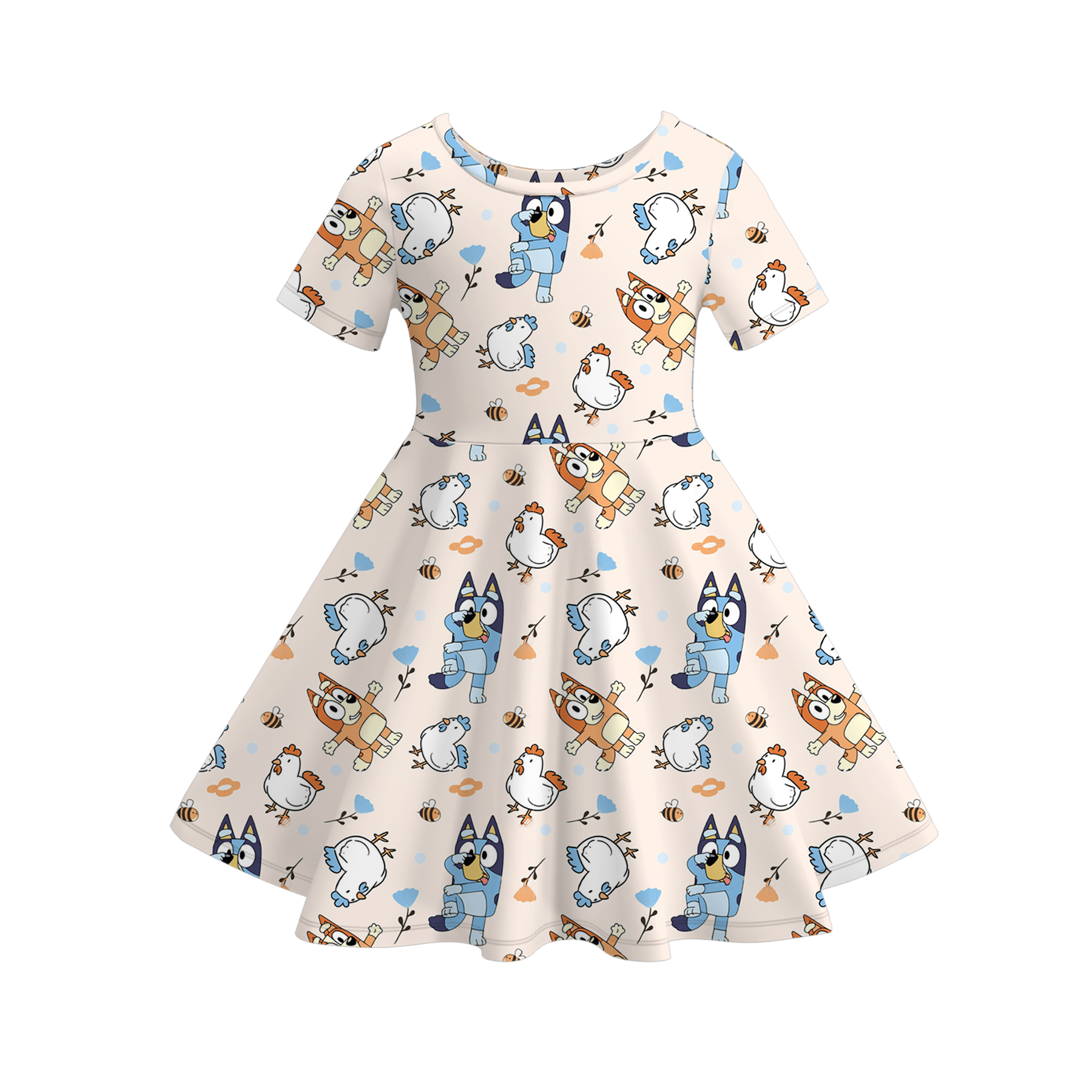 (Pre Order)Girls Halloween Cartoon Print Dress