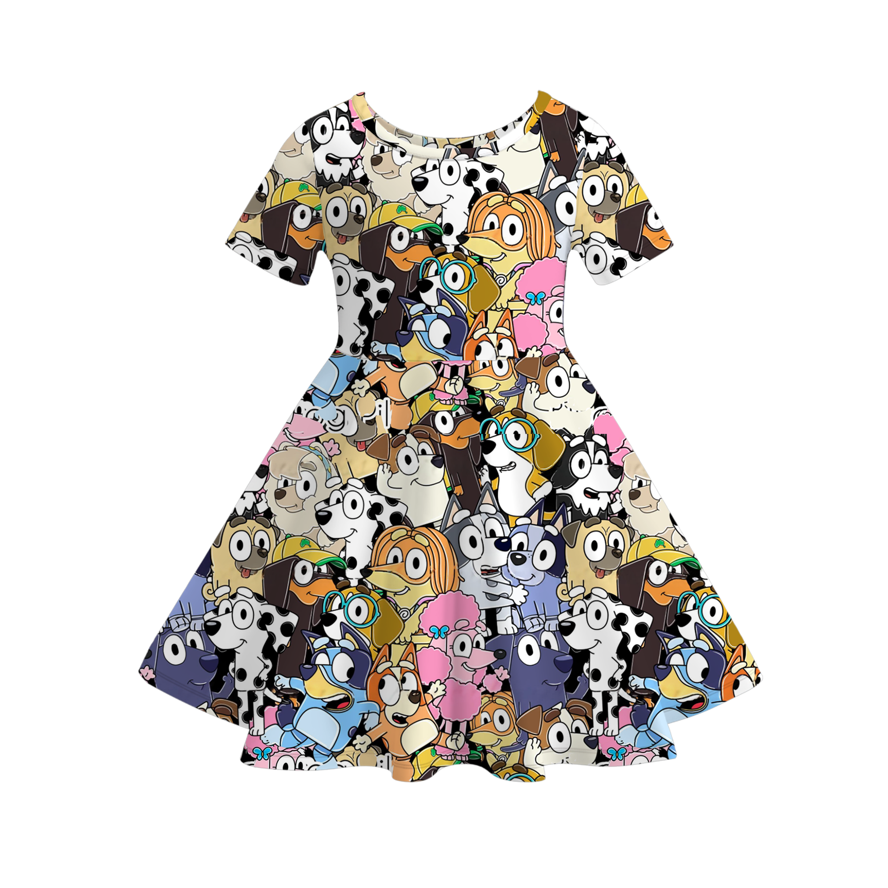 (Pre Order)Girls Halloween Cartoon Print Dress
