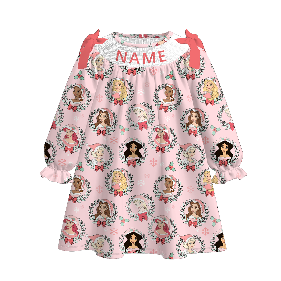 (Pre Order)Sisters Princess Embroidery Smocked Dress