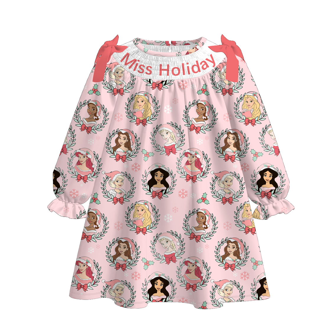 (Pre Order)Sisters Princess Embroidery Smocked Dress