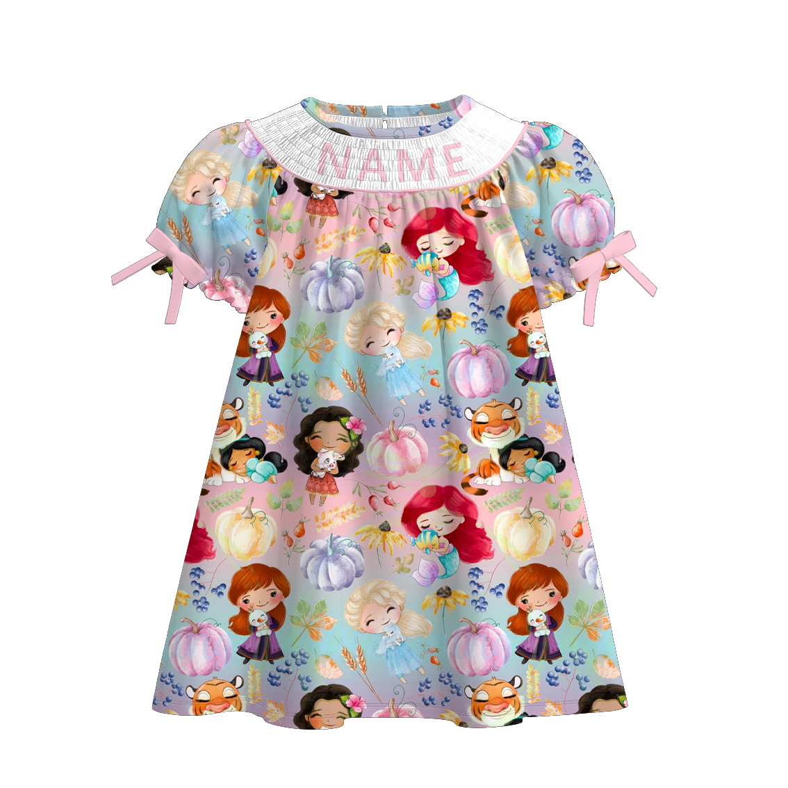 (Pre Order)Sisters Princess Embroidery Smocked Dress